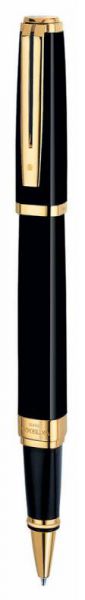 Ручка роллер WATERMAN Exception Ideal (S0636810) Black GT (F) чернила: черный латунь позолота 23.3К